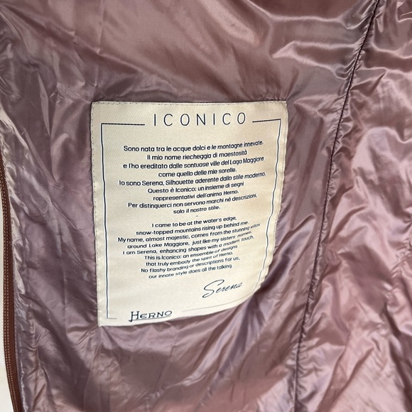 Herno long hooded vest size 44 mauve /purple - Picture 10 of 10